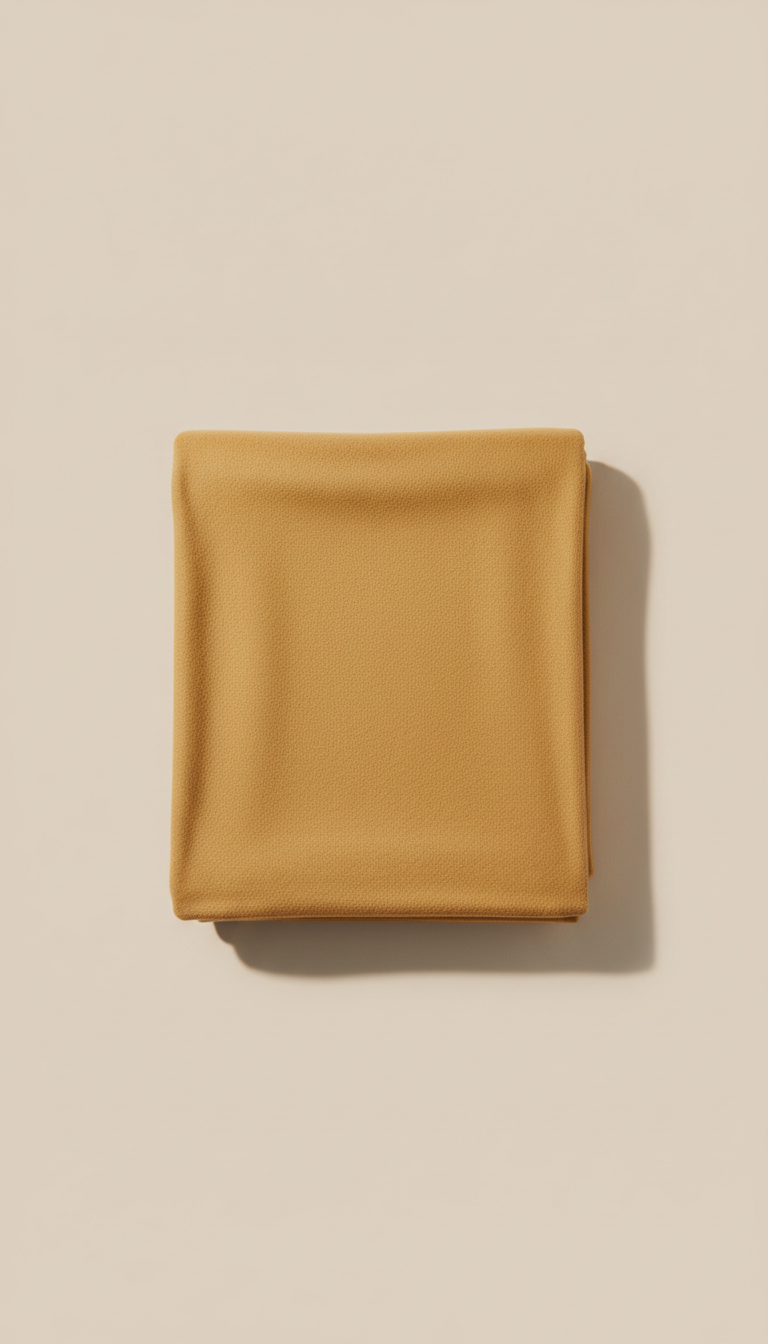 Signature throw blanket in ochre cotton