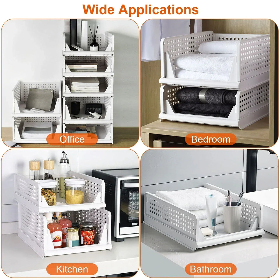 Foldable Storage Bin Stackable Drawer
