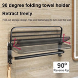 Double Layers Folding Bath Towel Holder
