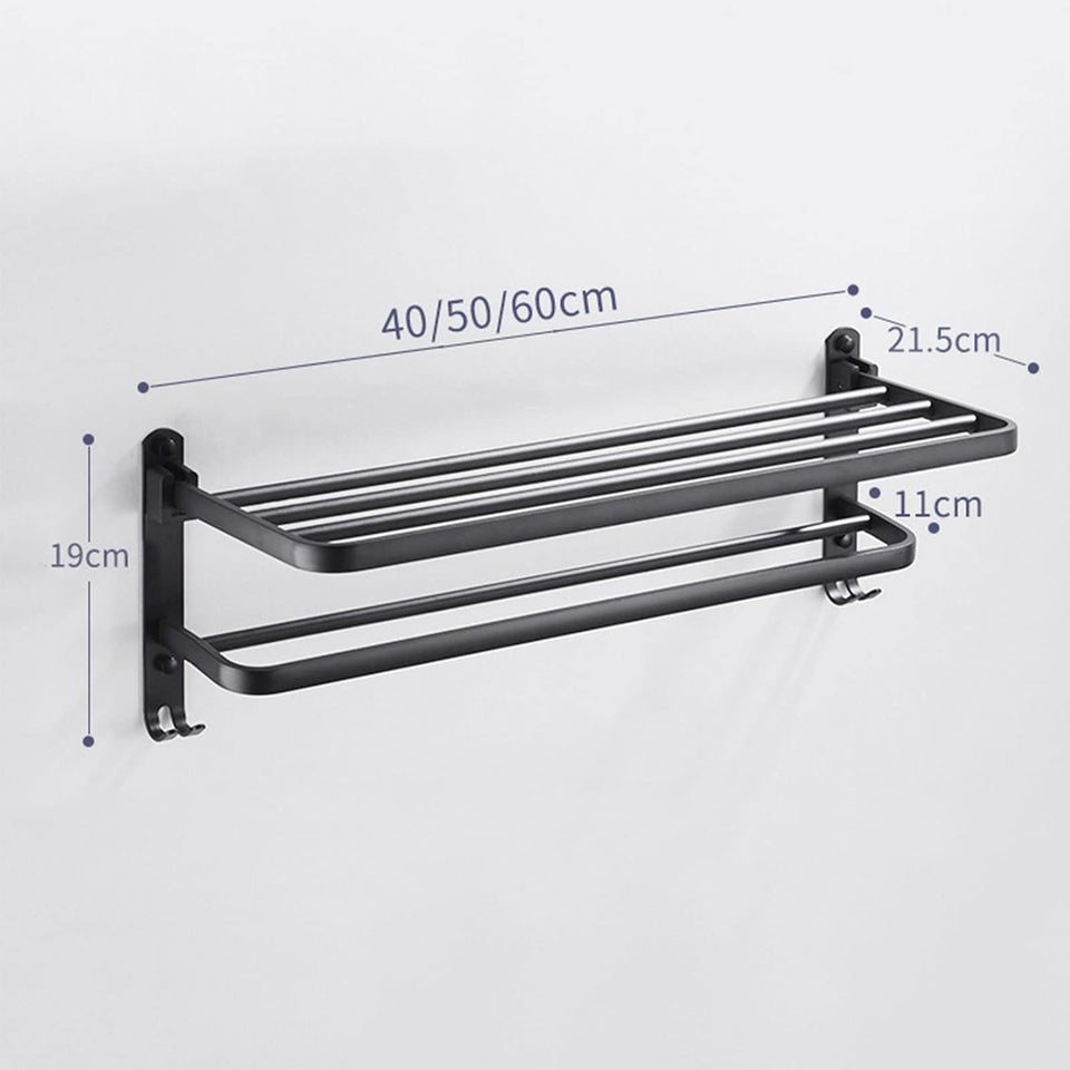Double Layers Folding Bath Towel Holder