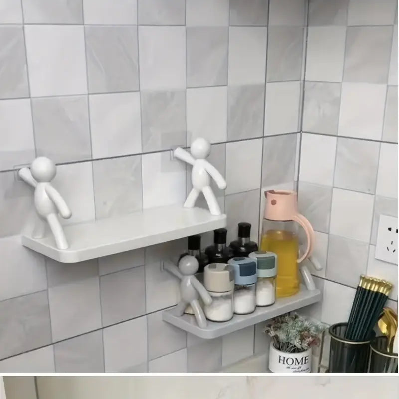 Modern Humanoid Plastic Wall-Mounted Storage Shelf